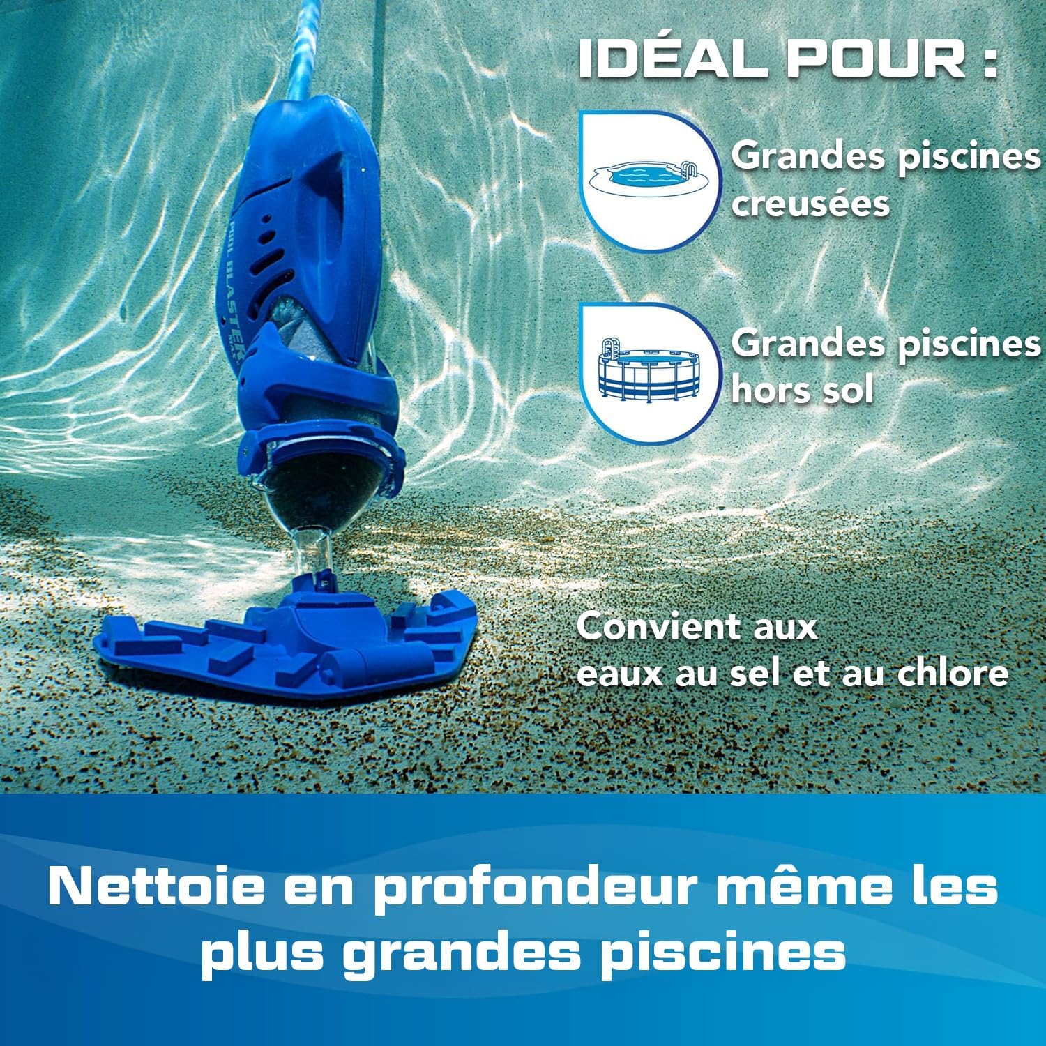 Water Tech - karaca-alisveris Max Li - aspirateur piscine sans fil, puissance accrue, moteur P30, spa, CG