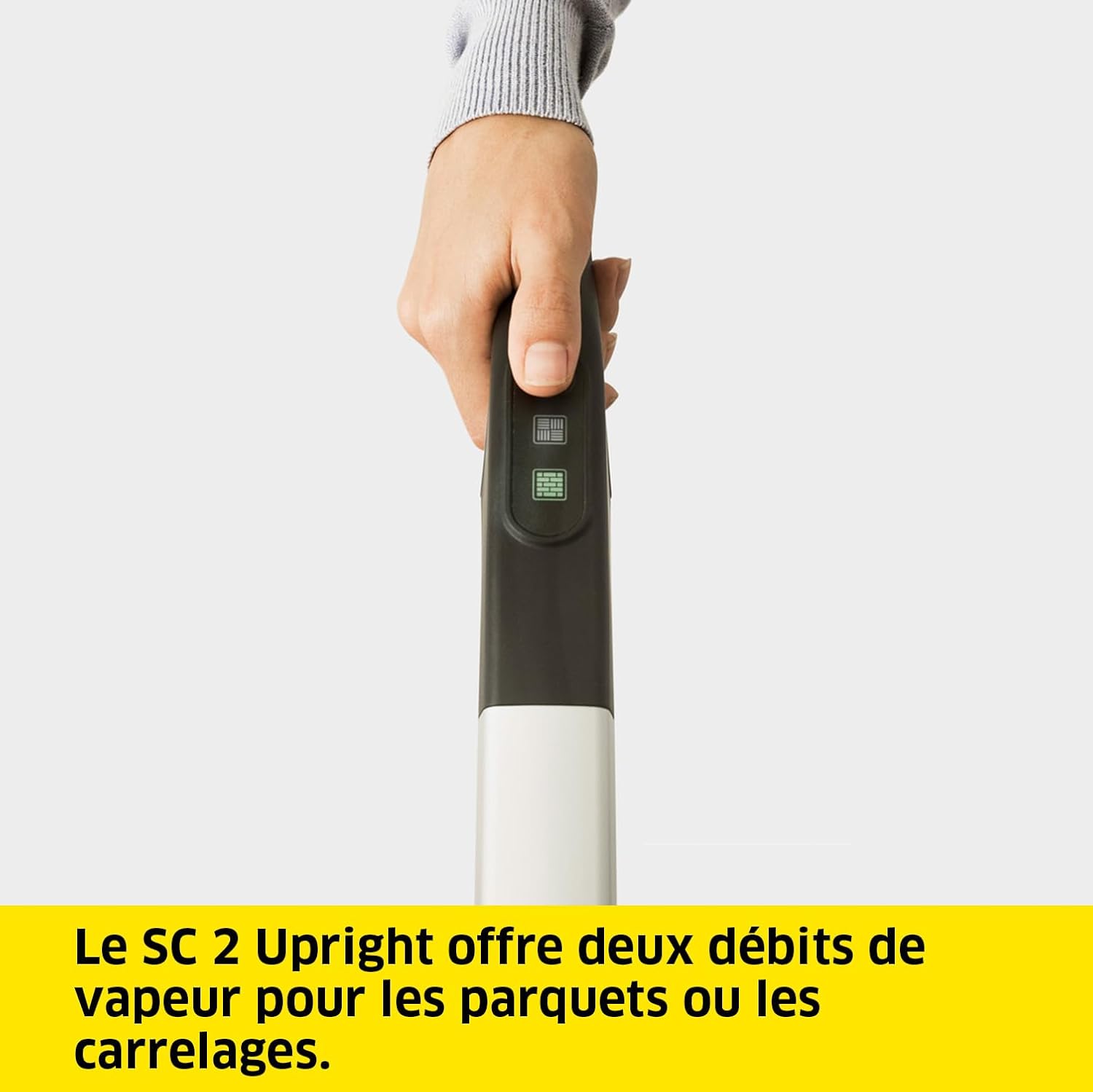 karaca-alisveris Nettoyeur Vapeur SC 2 Upright, Préchauffage : 30 s, Surface : 50 m², Réservoir : 0,4 l, Puissance : 1600 W, avec Buse de Sol EasyFix, Serpillière Microfibres, Cartouche Détartrante