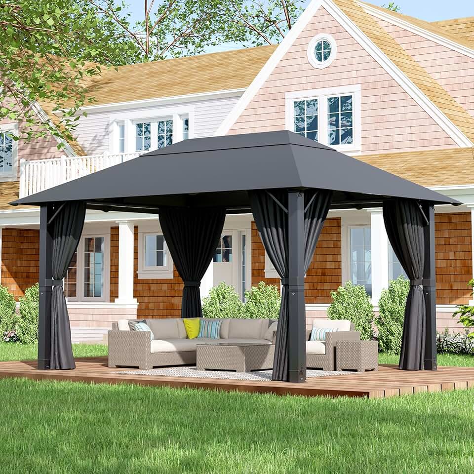 karaca-alisveris - tonnelle aluminium jardin série extérieure - 3x4m - imperméable, anti-UV, résistante hiver
