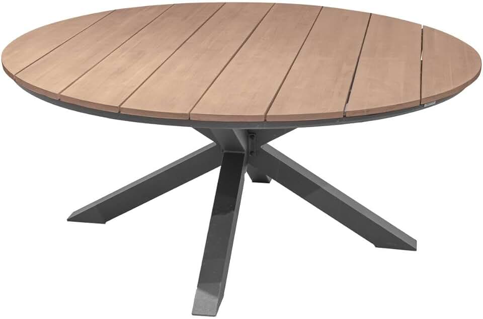 karaca-alisveris - Oriengo table ronde 8 places - aluminium acacia - Gris Graphite