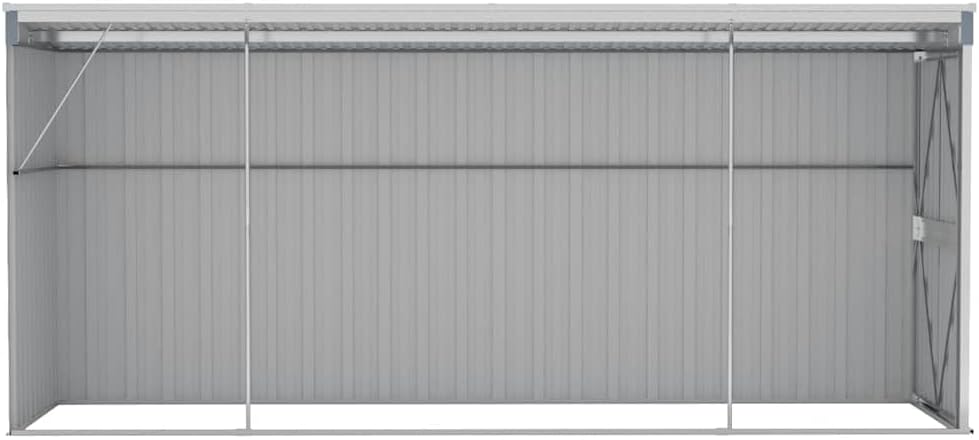 karaca-alisveris Abri de Jardin Mural Gris 118x382x178 cm Acier galvanisé, Maison & Jardin, Pelouses & Jardins, Vie en extérieur, Structures extérieures, Cabanes & abris de Jardin, Gris, (Poids 47.9KG)