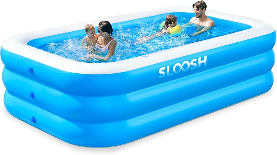 karaca-alisveris - piscine gonflable familiale - 304,8x182,8x55,8 cm - sièges intégrés, épaisse et durable