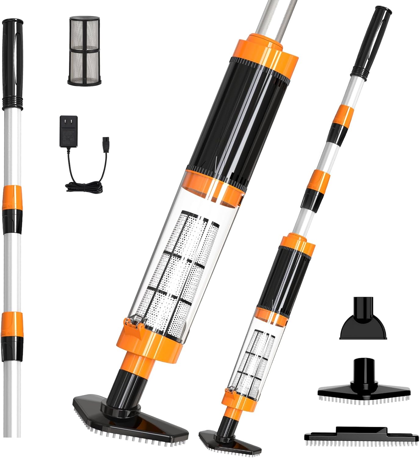 Aspirateur de piscine sans fil - rechargeable - 90 min autonomie - orange