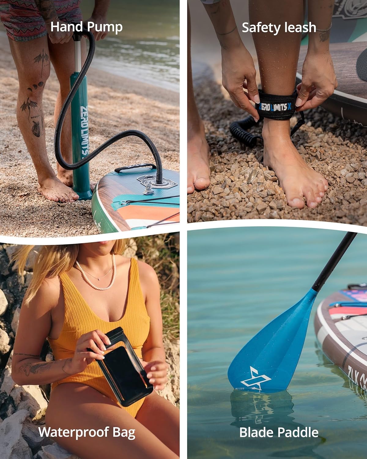 ZLX - Paddle gonflable 2 places 320x84cm, siège kayak, accessoires, ZLX
