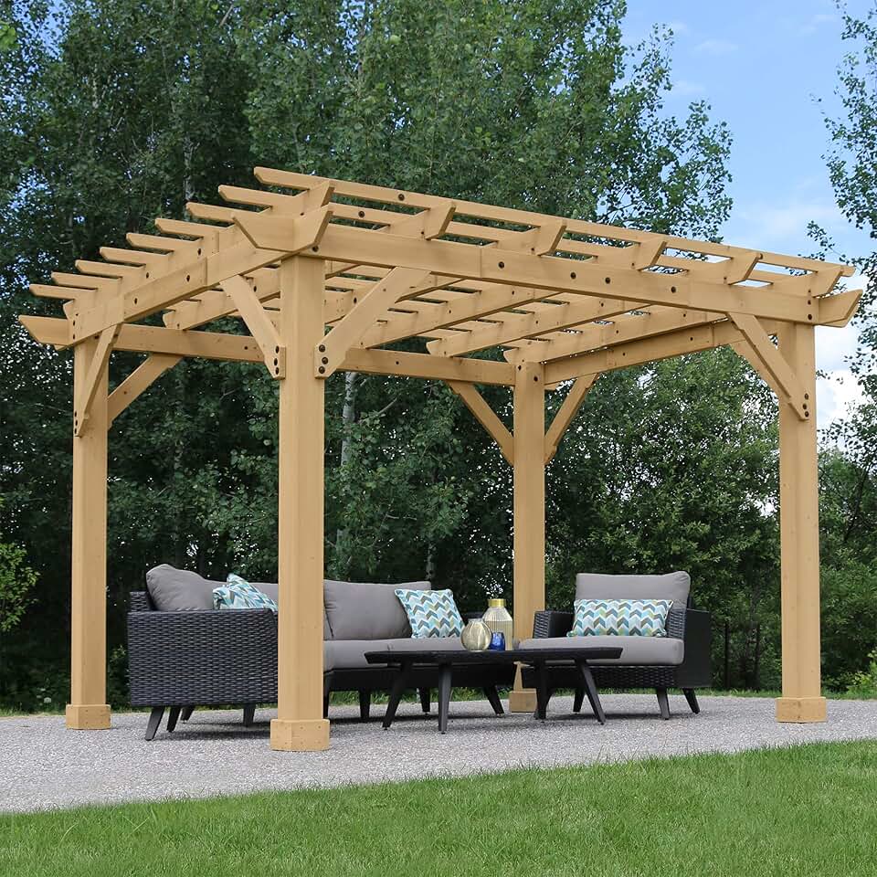 karaca-alisveris - Pergola série classique - 10x12 ft - structure en bois premium