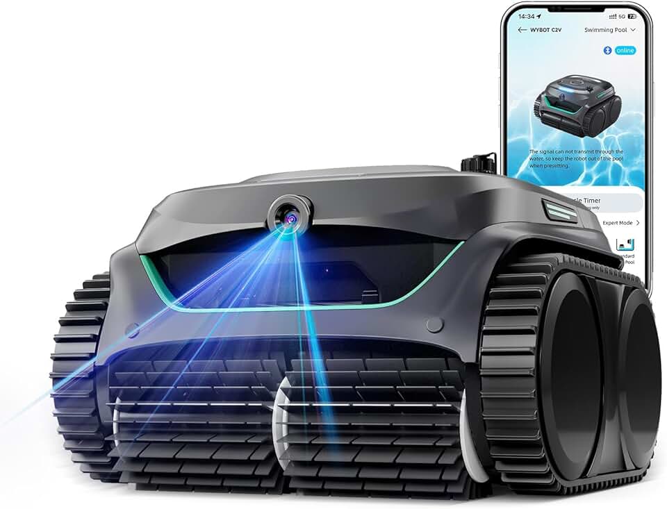 karaca-alisveris - Robot piscine C2 Vision AI - 180m² - sol/mur, caméra, sans fil