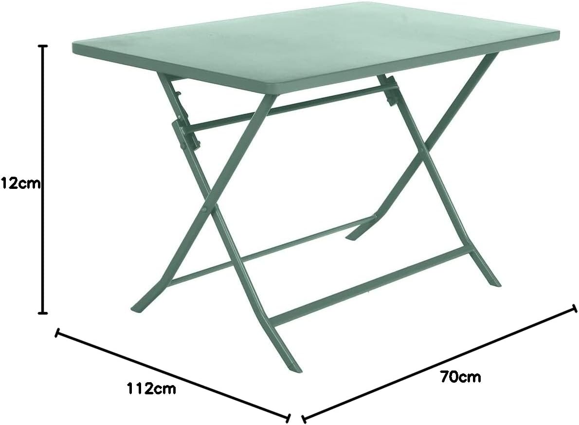karaca-alisveris - Greensboro - table pliante 4 places acier vert olive