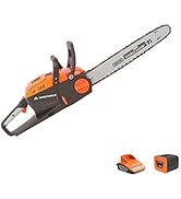 karaca-alisveris - Tronçonneuse sans-fil 40V avec Guide-Chaîne Oregon de 35cm, Batterie et Chargeur - L...