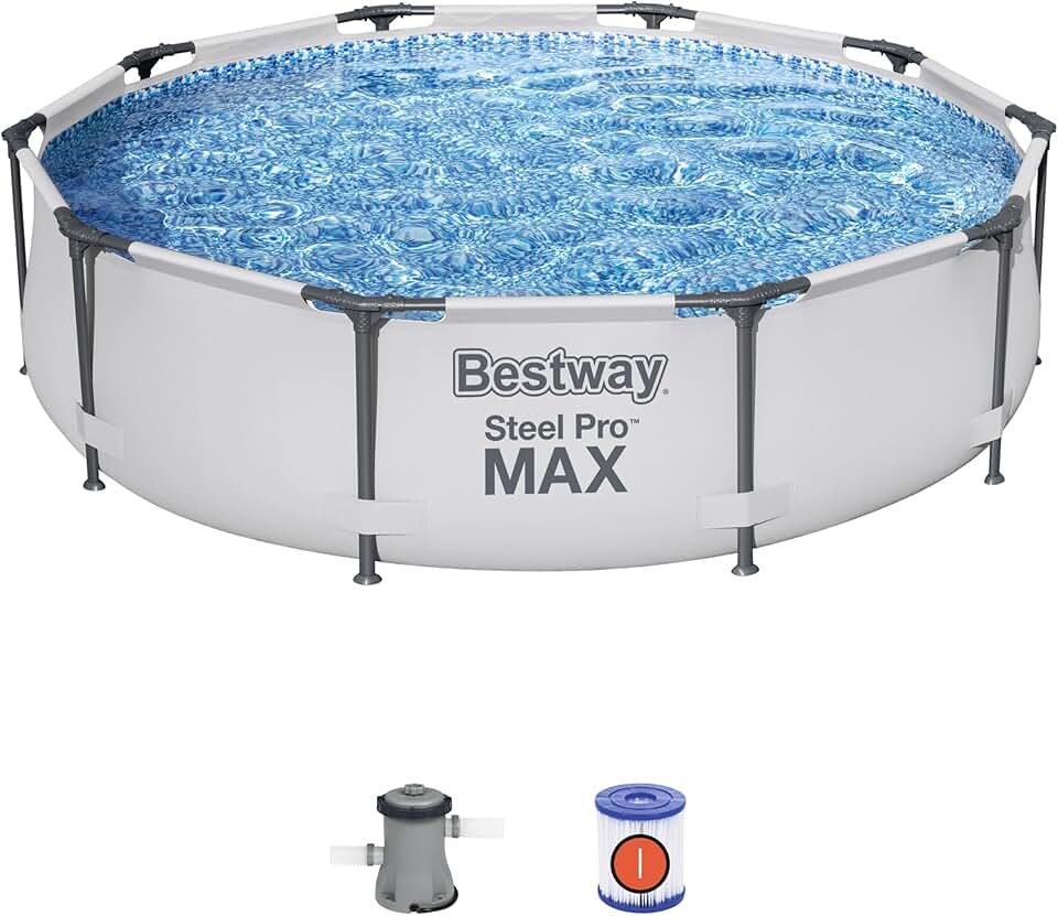 karaca-alisveris - Steel Pro Max piscine ronde - 305x76 cm - filtre cartouche
