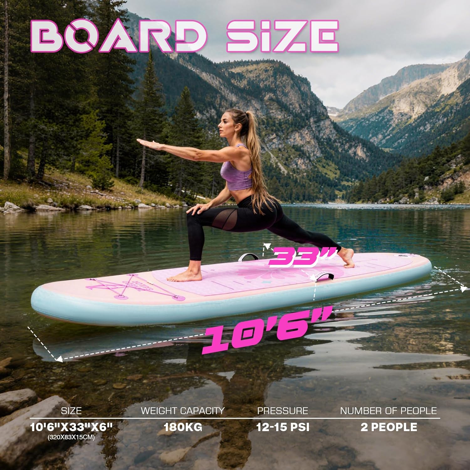 karaca-alisveris - Paddle Gonflable Adulte - planche SUP - accessoires complets - dimensions standards