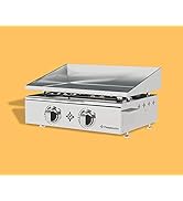 karaca-alisveris Plancha Gaz Tout INOX 2 Feux 5 KW - Anti-adhésive et Nettoyage Facile modèle Flamenco