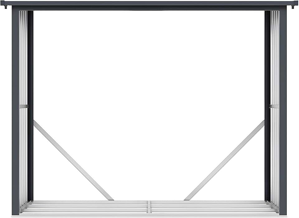 karaca-alisveris Abri b√ªches métal en Acier galvanisé Effet Bois 4,9 st√®res - 4,1 m3 Winwood - L.242 x P.89 x H.190 cm