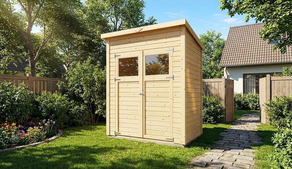 Abri de jardin en bois - 2,2 m², toit monopente