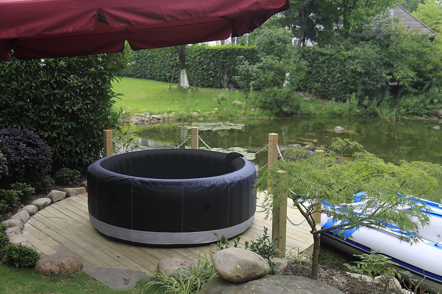 Spa Gonflable 6 Places Rond - Ospazia - Diamètre : 208 cm - Filtre et bâche Inclus