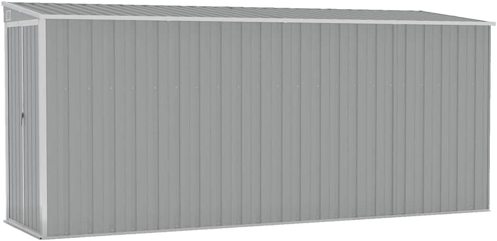 karaca-alisveris Abri de Jardin Mural Gris 118x382x178 cm Acier galvanisé,Structures extérieures, Cabanes & abris de Jardin,316230