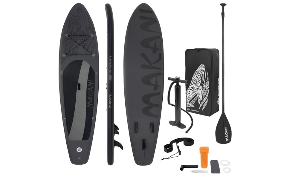 karaca-alisveris Planche de stand up noir paddling Makani 320x80x15 cm SUP gonflable Planche paddle surf
