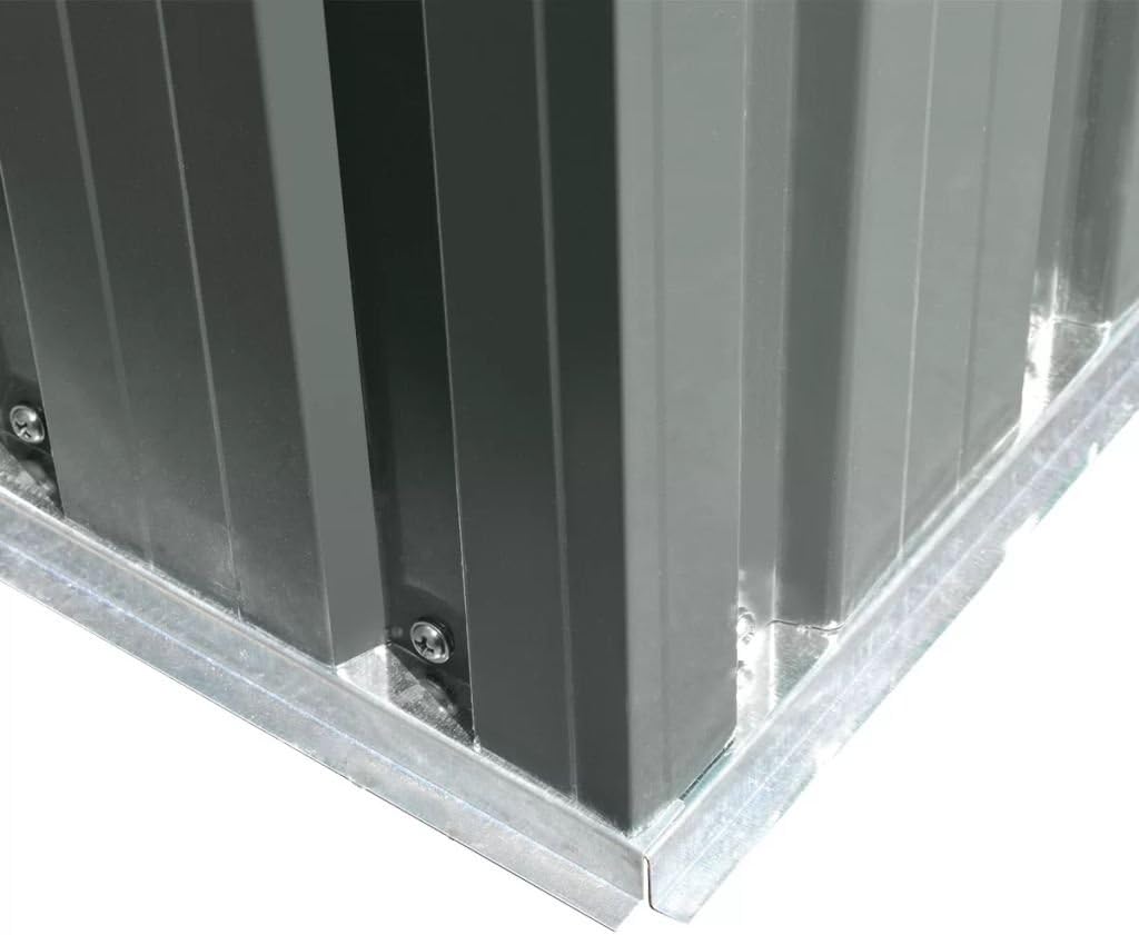 GuyAna Abri de Stockage pour Jardin Métal Gris 204 x 132 x 186 cm,Abris De Jardin,Abri De Stockage pour Jardin,Abri D'Outils De Jardin
