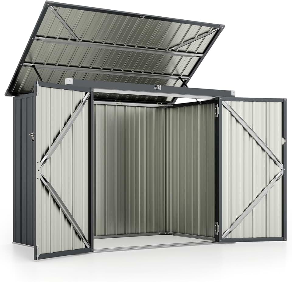 karaca-alisveris - Abri de Jardin métal - 1,5 m² - 2 portes, toit ouvrant, verrouillable, étanche