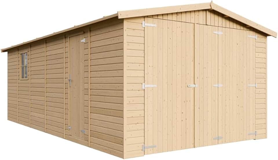 karaca-alisveris - Garage de jardin bois, 18m², 616x324x222cm, abri, M102