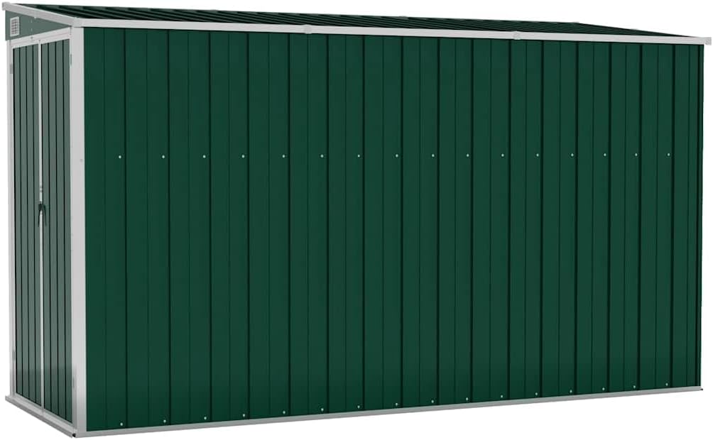 karaca-alisveris Abri de Jardin Mural Vert 118x288x178 cm Acier galvanisé,Structures extérieures, Cabanes & abris de Jardin,316225
