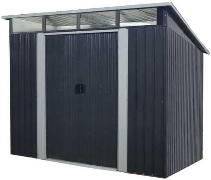 karaca-alisveris Abri de Jardin en métal 4,59m² - 2 Portes coulissantes - Gris Anthracite