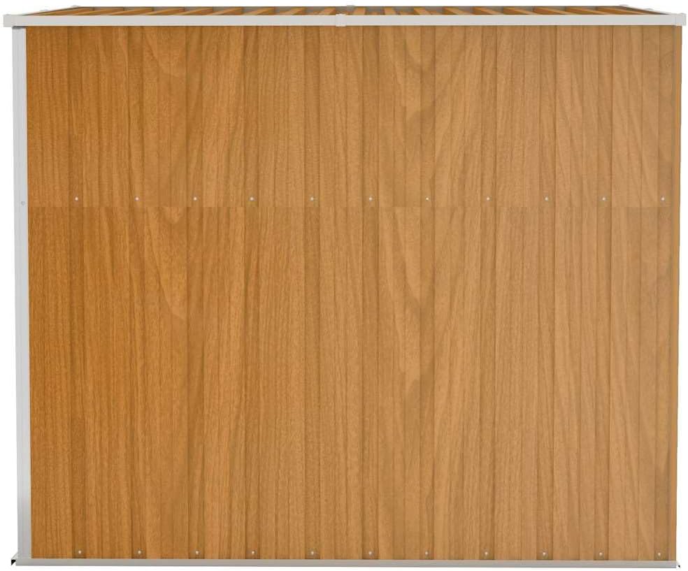 karaca-alisveris Abri de Jardin Mural Marron 118x194x178 cm Acier galvanisé,Structures extérieures, Cabanes & abris de Jardin,316224
