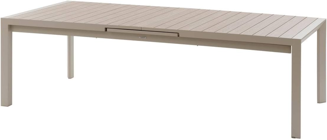 karaca-alisveris - Evasion Argile - table extensible 14 places - aluminium bois antirouille, rallonge