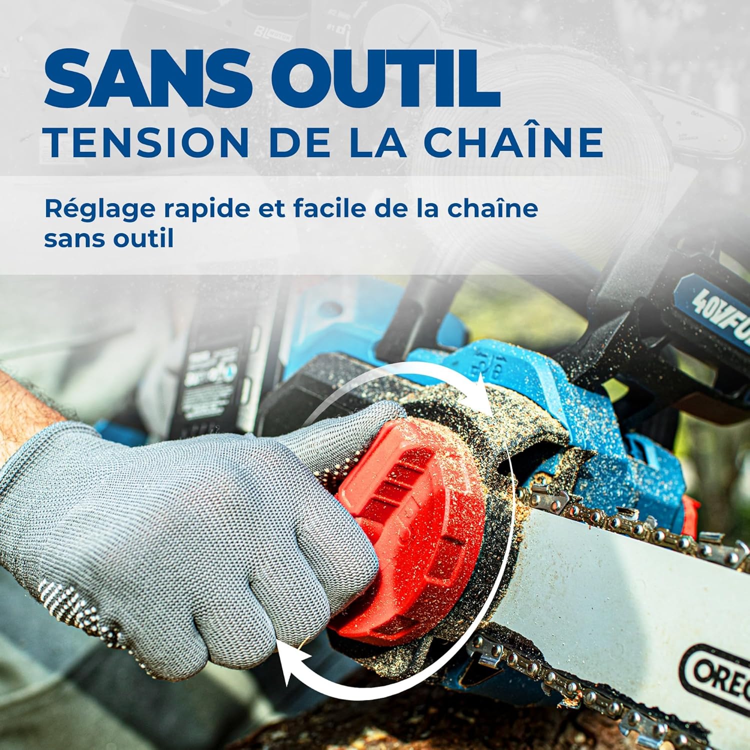 karaca-alisveris - Tronçonneuse sans fil 40V - 38 cm - Moteur brushless, 2 batteries 4 Ah