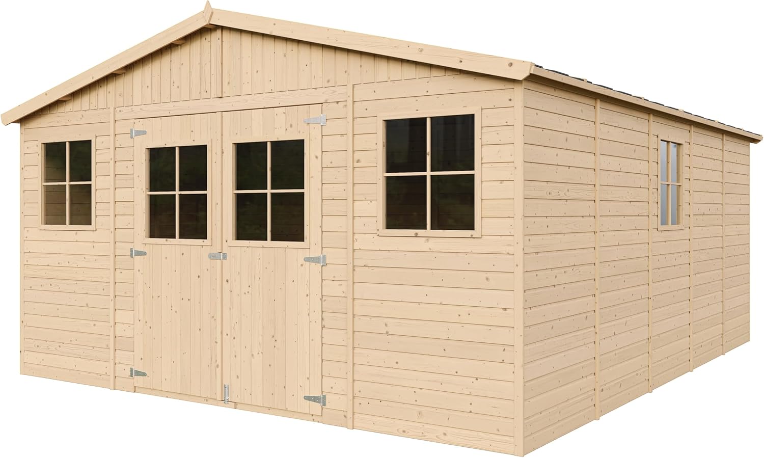 Abri de Jardin en Bois Exterieur avec Les PLANCHERS IMPRÉGNÉ- Maison de Jardin en Pin/épicéa-H246x418x522 cm/20 m²-Construction de Panneaux- Rangement pour vélos, Remise à Outils-karaca-alisveris M333 +M333G