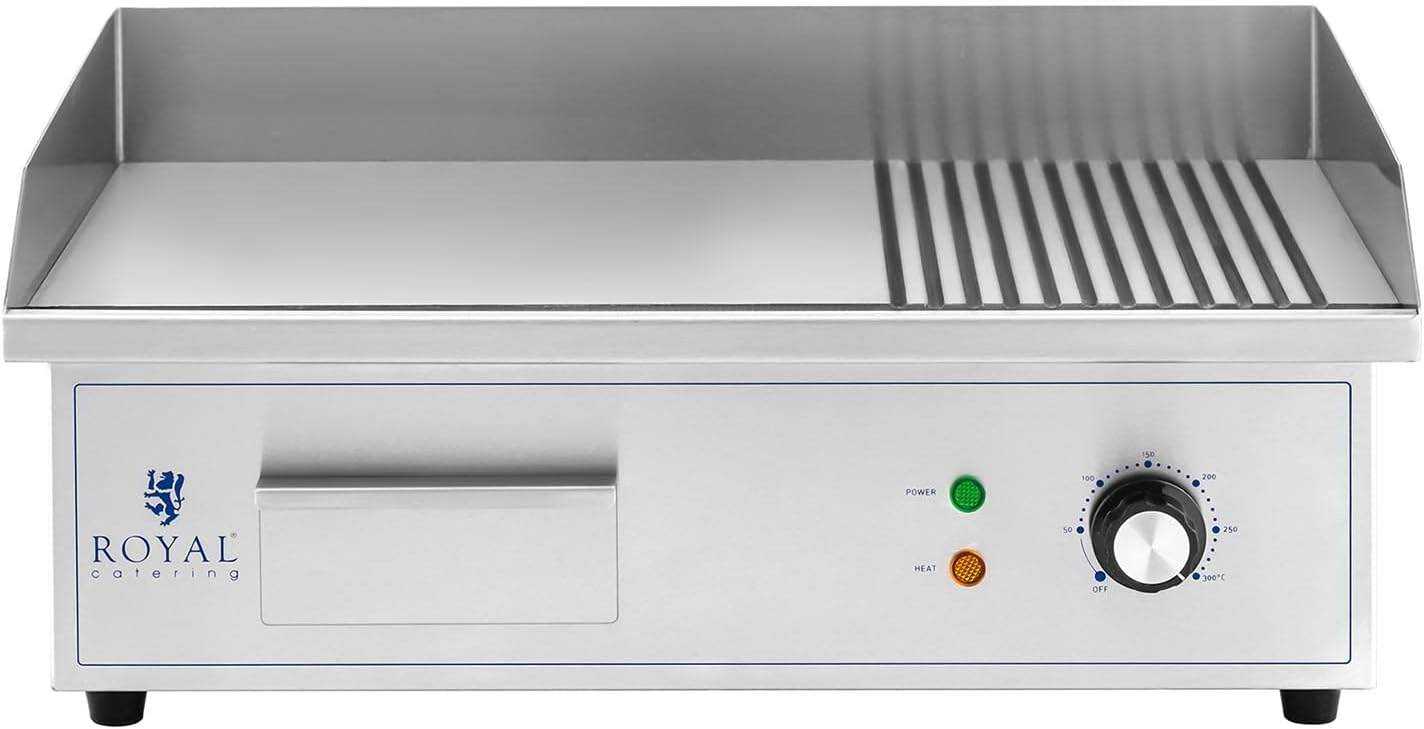 karaca-alisveris - Plancha électrique professionnelle - 548x350 mm - 3000 W, plaque lisse et rainurée - RCPG42-M