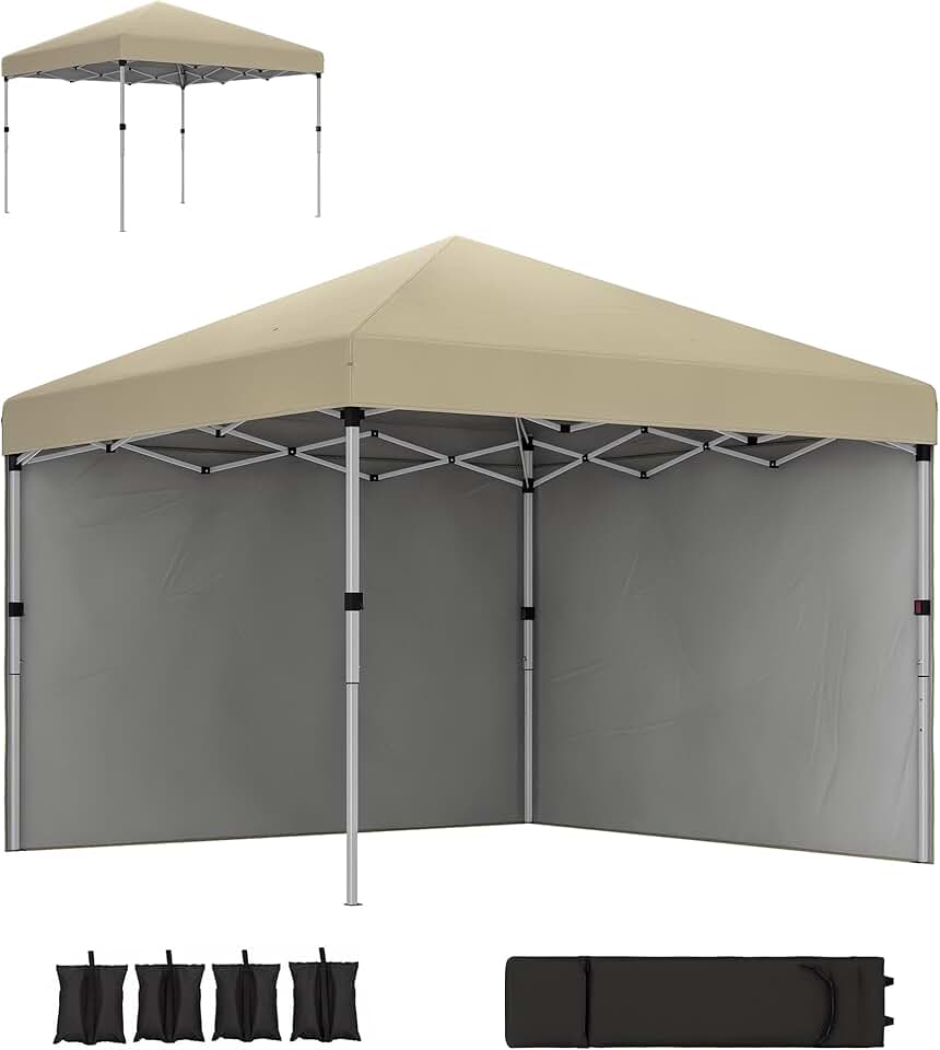 karaca-alisveris - tonnelle pop-up réglable - 297x297x288cm - UV 30+ 2 parois