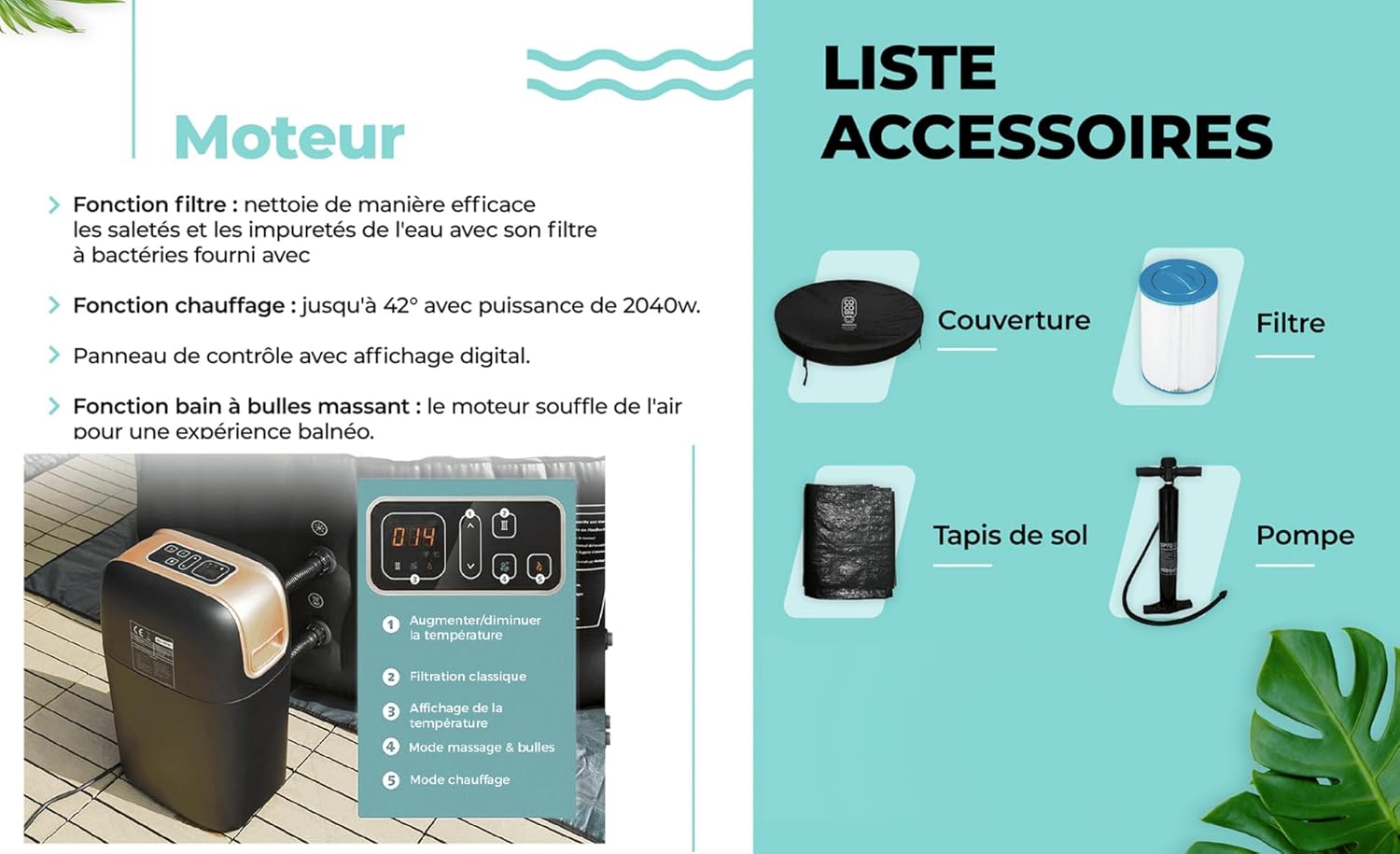 karaca-alisveris - Spa Gonflable 150 cm - 800 L - 140 jets - 2240 W