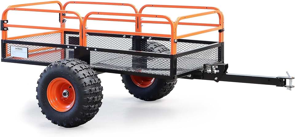 karaca-alisveris – Remorque basculante – 2159x1219x762 mm – capacité 680 kg, grille et parois amovibles