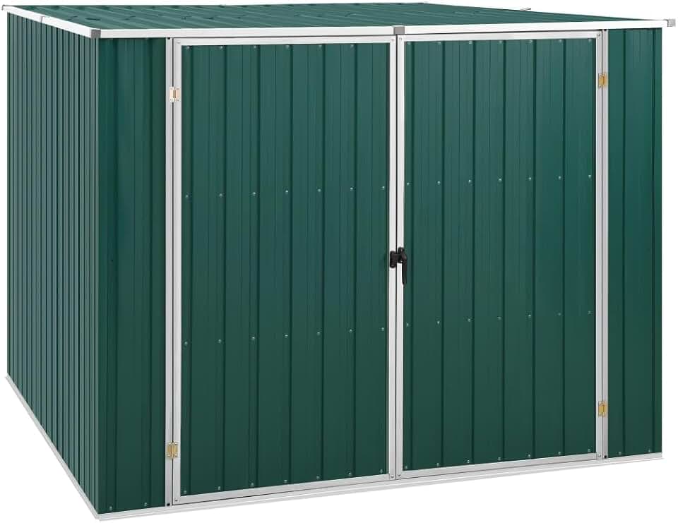 karaca-alisveris Abri de jardin, abri de jardin extérieur, armoires extérieures, abris de jardin, abri de jardin extérieur, acier galvanisé vert, 195 x 198 x 159 cm