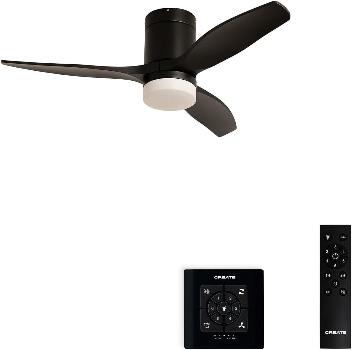CREATE - WINDCALM S - 112cm - Ventilateur plafond silencieux, 40W, 6 vitesses, lumière 3 températures