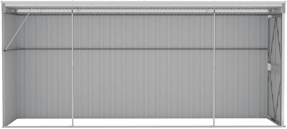 karaca-alisveris Abri de Jardin Mural Gris 118x382x178 cm Acier galvanisé,Structures extérieures, Cabanes & abris de Jardin,316230
