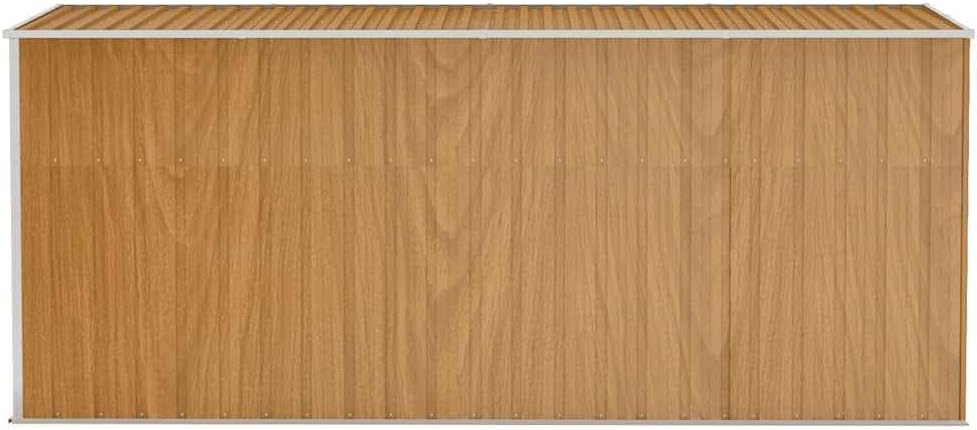 karaca-alisveris Abri de Jardin Mural Marron 118 x 382 x 178 cm Acier galvanisé,Structures extérieures, Cabanes & abris de Jardin,316232