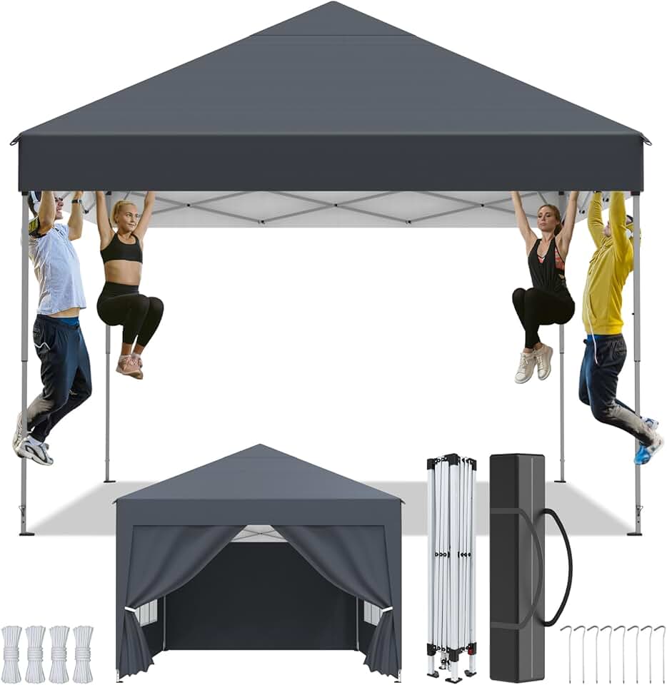 Tonnelle de Jardin - 2.5x2.5m - pliante, 4 côtés, hauteur réglable, anti-UV