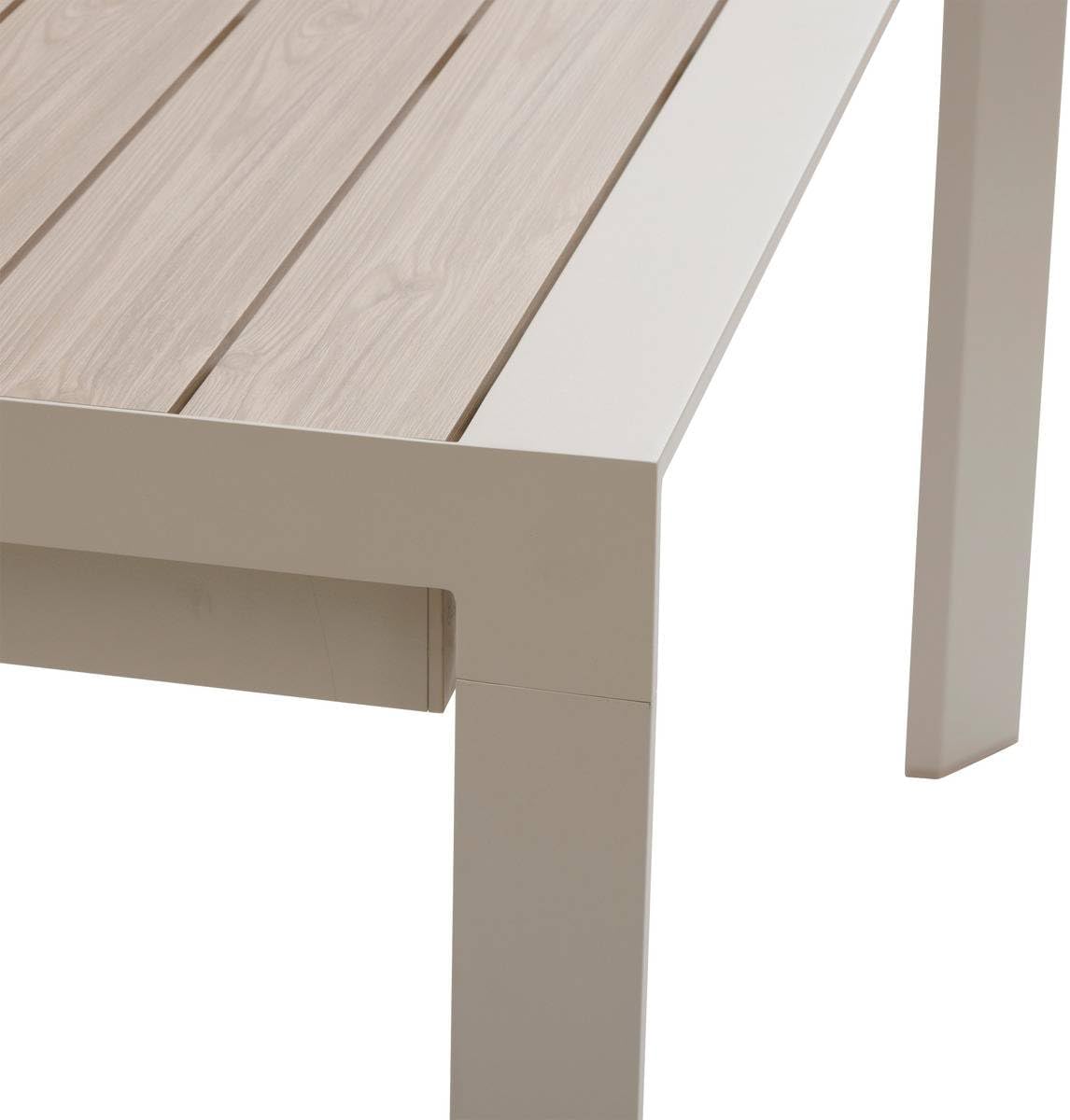 karaca-alisveris - Evasion Argile - table extensible 14 places - aluminium bois antirouille, rallonge