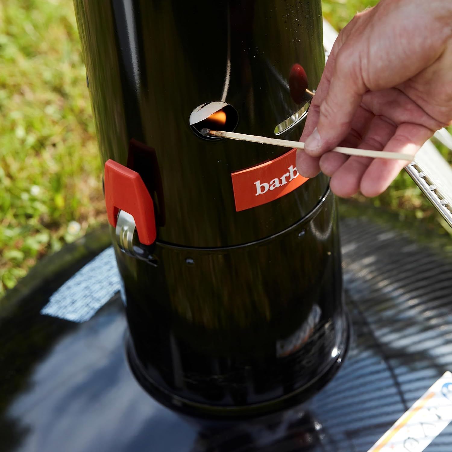 Barbecue charbon - acier émaillé Ø56x34 cm - noir - cuisson polyvalente