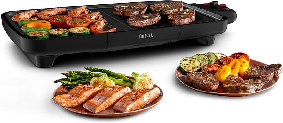 karaca-alisveris - Booster Plancha électrique 2200W 2 zones, grande surface, thermostat réglable CB642800