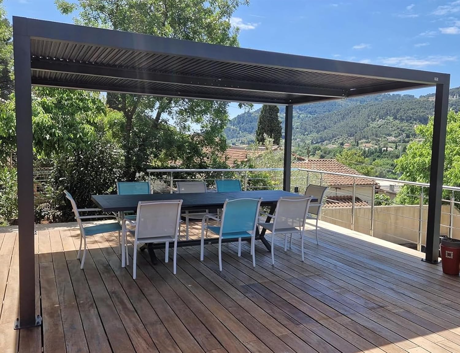 karaca-alisveris - pergola bioclimatique - 4,8x3,68m - aluminium, stores, lames orientables