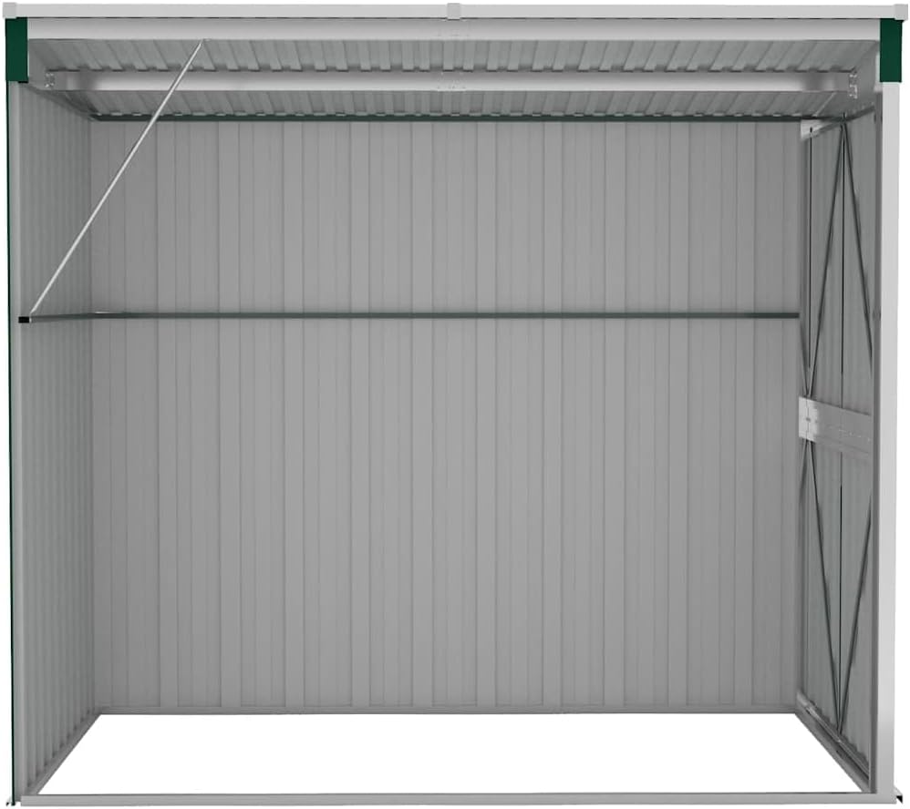 karaca-alisveris Abri de Jardin Mural Vert 118x194x178 cm Acier galvanisé,Structures extérieures, Cabanes & abris de Jardin,316221