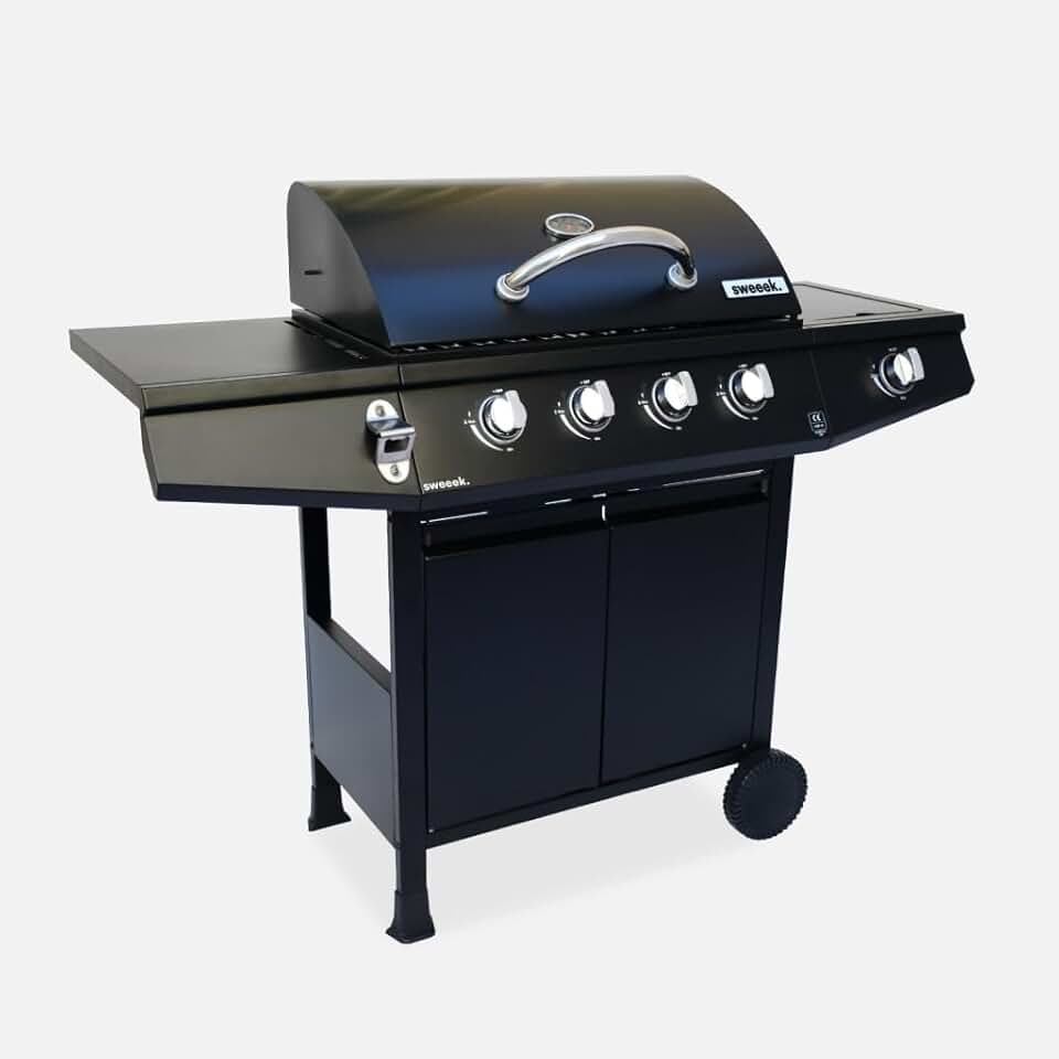 karaca-alisveris - Treville - BBQ gaz 4 brûleurs + feu latéral, thermomètre