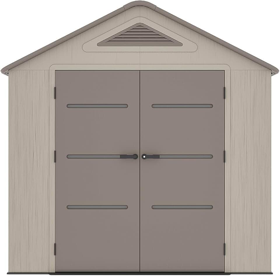 karaca-alisveris - Abri de Jardin Beige/Marron 9,5m² résine, plancher, ép. 22mm ANTEVA