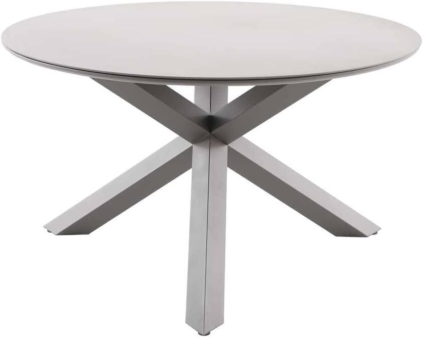 karaca-alisveris - Table de jardin Oryon - 130cm ronde - 6 places, coloris café
