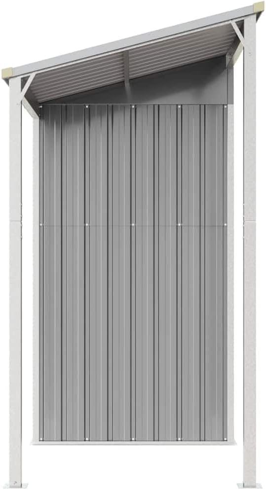 karaca-alisveris Abri de Jardin avec Toit prolongé Gris Clair 277x107x181 cm, Maison & Jardin, Pelouses & Jardins, Vie en extérieur, Structures extérieures, Cabanes & abris de Jardin, Gris, (Poids 41.56KG)