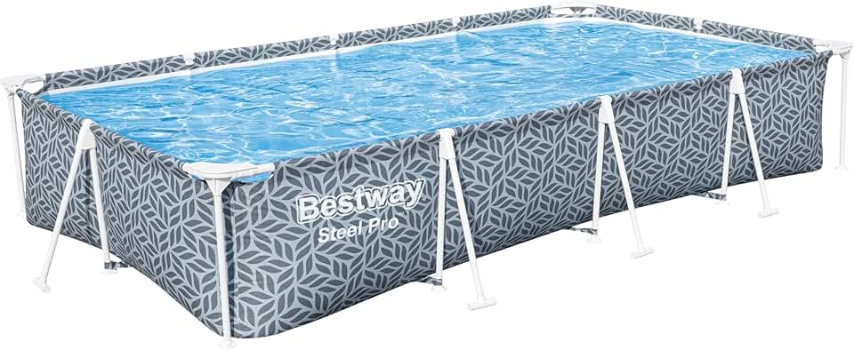 karaca-alisveris - Steel Pro imprimée Graphique - 366x201x66 cm - Piscine hors sol rectangulaire