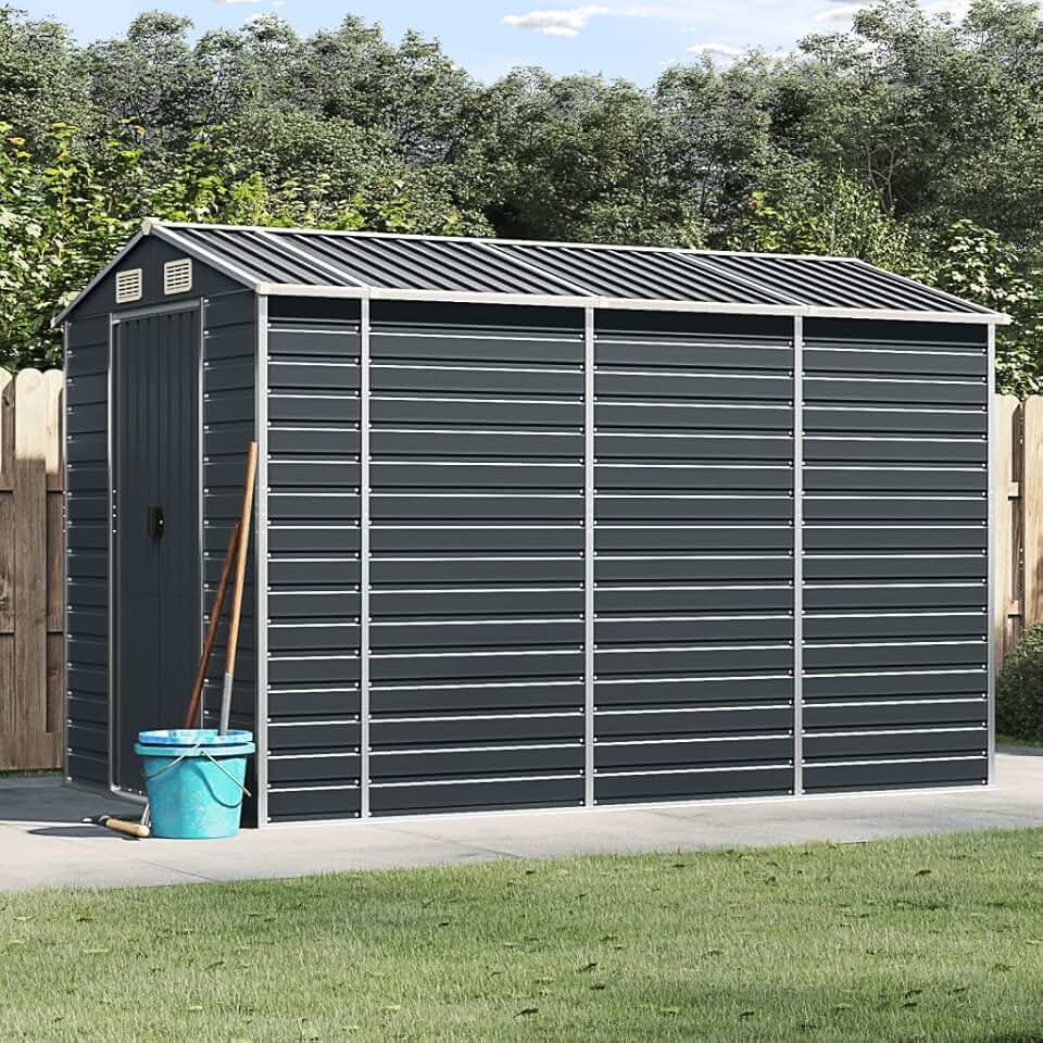 karaca-alisveris Abri de Jardin Anthracite 191x300x198 cm Acier galvanisé,Abris De Jardin,Abri De Stockage pour Jardin,Abri D'Outils De Jardin