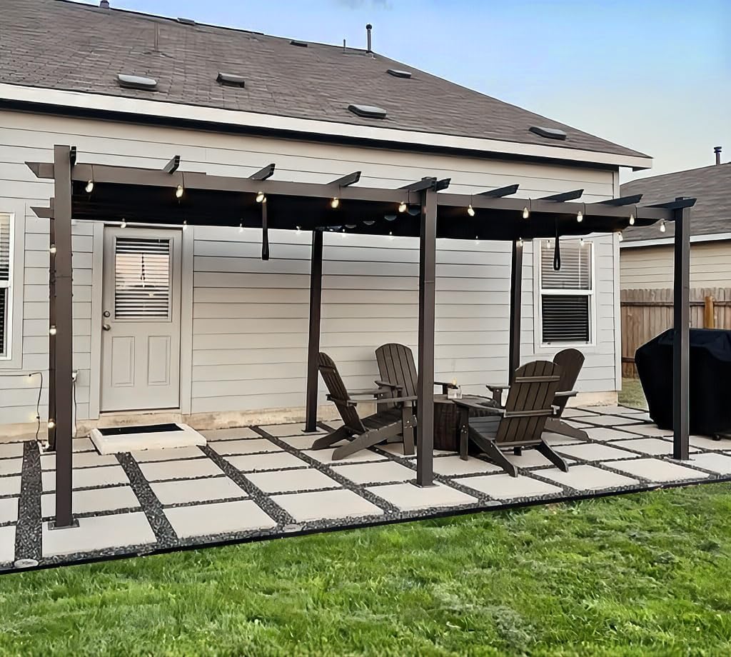 karaca-alisveris - pergola aluminium - 5,5x3 m - toit coulissant, tissu teint